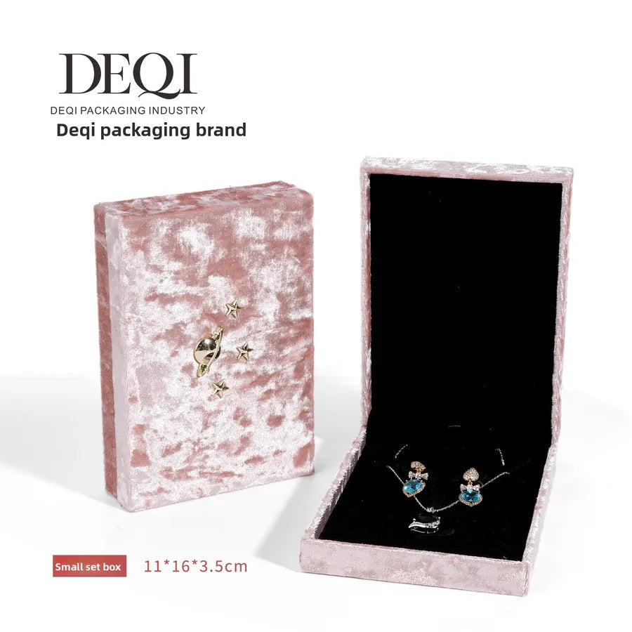 1 Piece Flannel Elegant Simple Style Daily Date Solid Color Jewelry Boxes