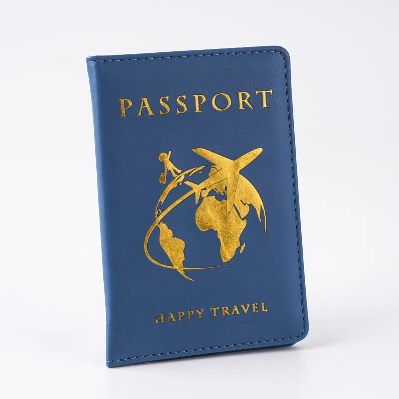 Unisex Basic Classic Style Solid Color Pu Leather Passport Holders