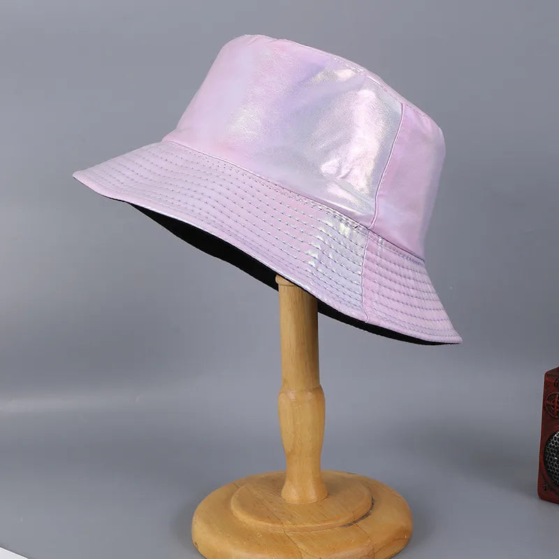 Women's Casual Japanese Style Commute Light panel Wide Eaves Bucket Hat