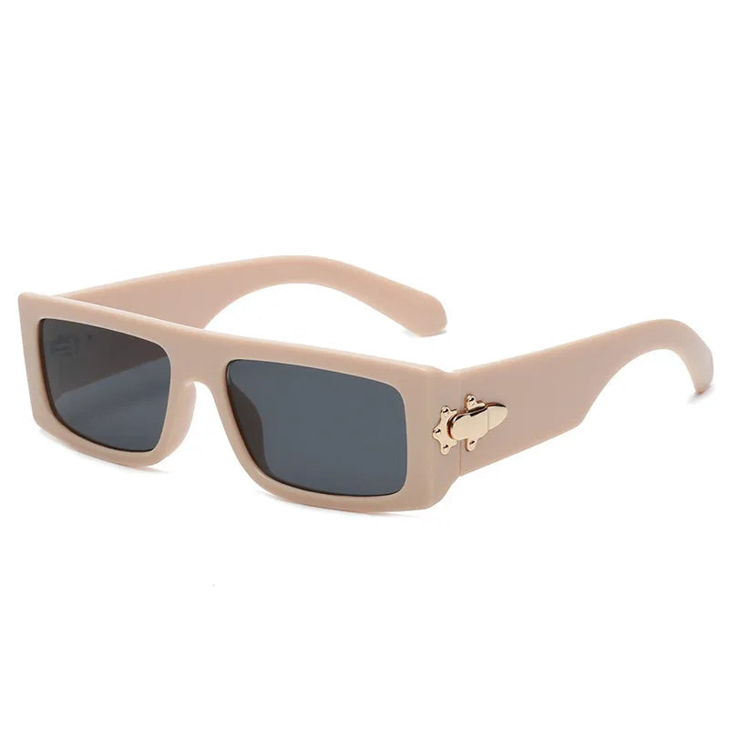 vintage style geometric ac square full frame men's sunglasses