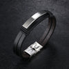 Explosions Men's Titanium Steel Leather Bracelet Cowhide  Stainless Steel  Bracelet Wholesale
