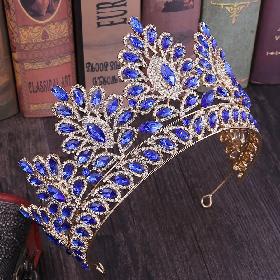 fashion oval crown alloy hollow out inlay rhinestones crown 1 piece