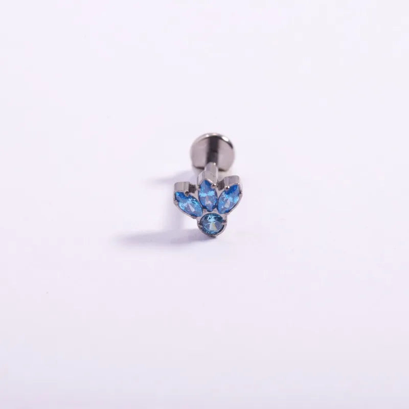 1 Piece Lip Rings Casual Gothic Hip-Hop Geometric Animal Titanium Alloy Polishing Plating Flowers Zircon 18K Gold Plated Lip Rings Ear Cartilage Rings & Studs