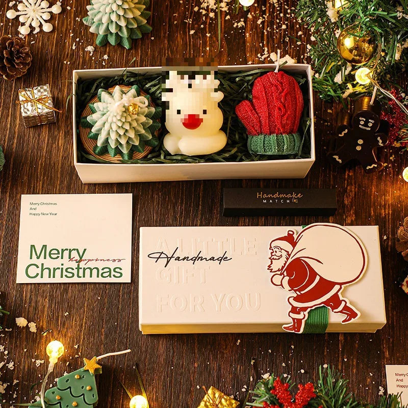Cartoon Christmas Gift Box Creative Birthday Present Beautiful Resin Candle Souvenir Ideal For Christmas Small Gifts