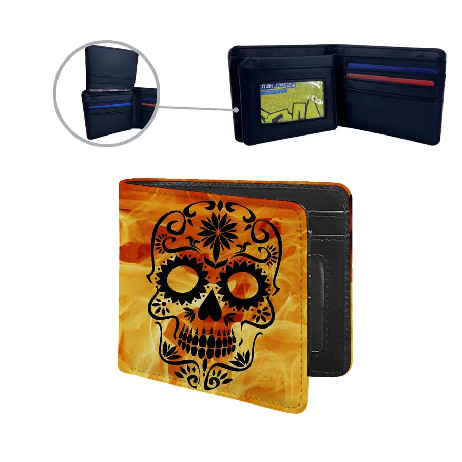Men's Skull Pu Leather Flip Cover Wallets
