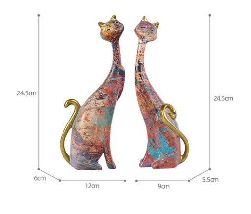 retro artistic cat synthetic resin ornaments artificial decorations