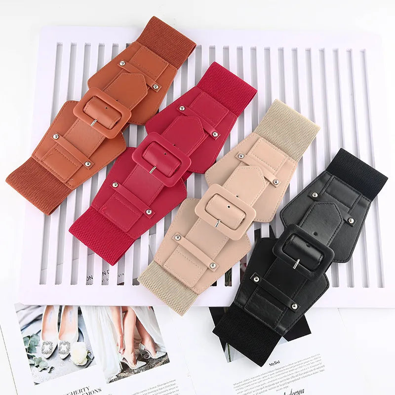 fashion solid color pu leather plastic women's corset belts 1 piece