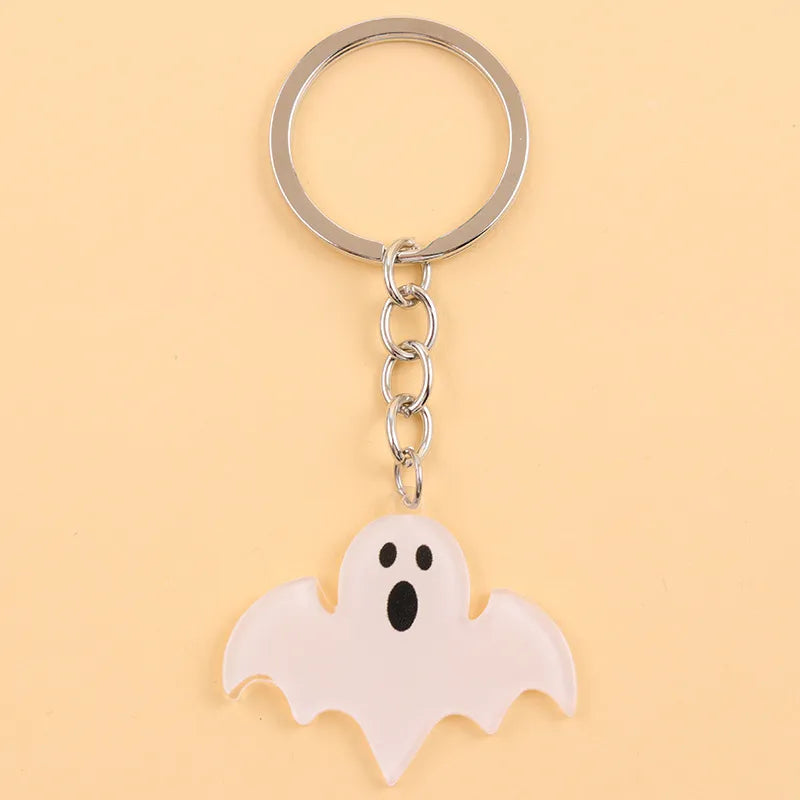 Cartoon Acrylic Keychain Color Block Spider Bat Design Cute Style Personality Hanging Ornament Accessories Halloween Series