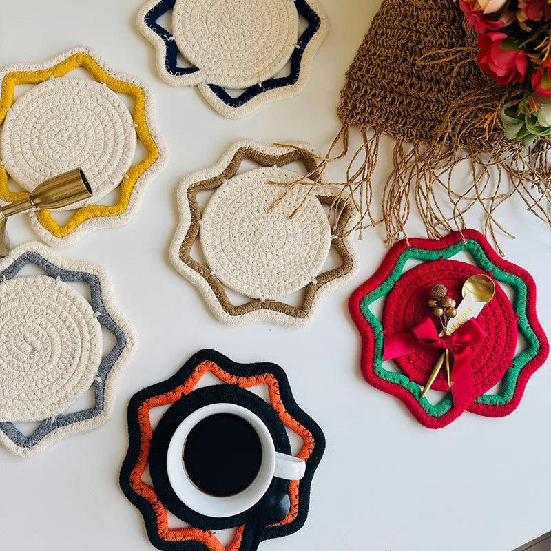 Casual Pastoral Multicolor cotton rope Placemat 1 Piece