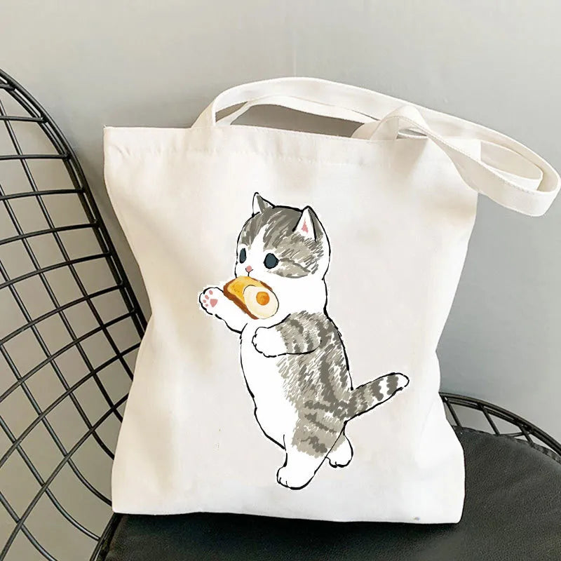 women's cute cat shopping bags