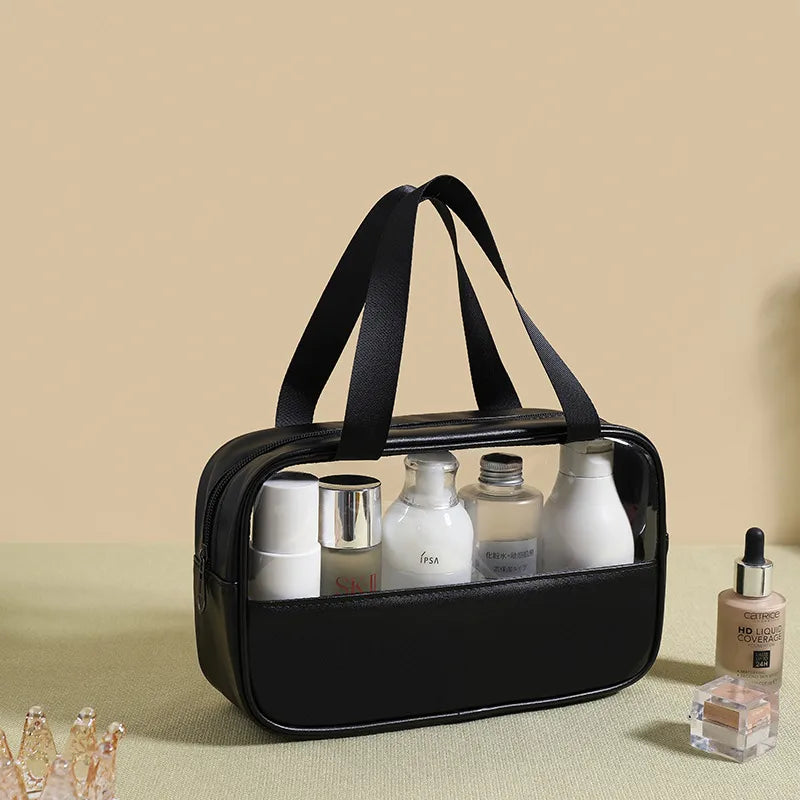 cute pastoral solid color pu leather makeup bags