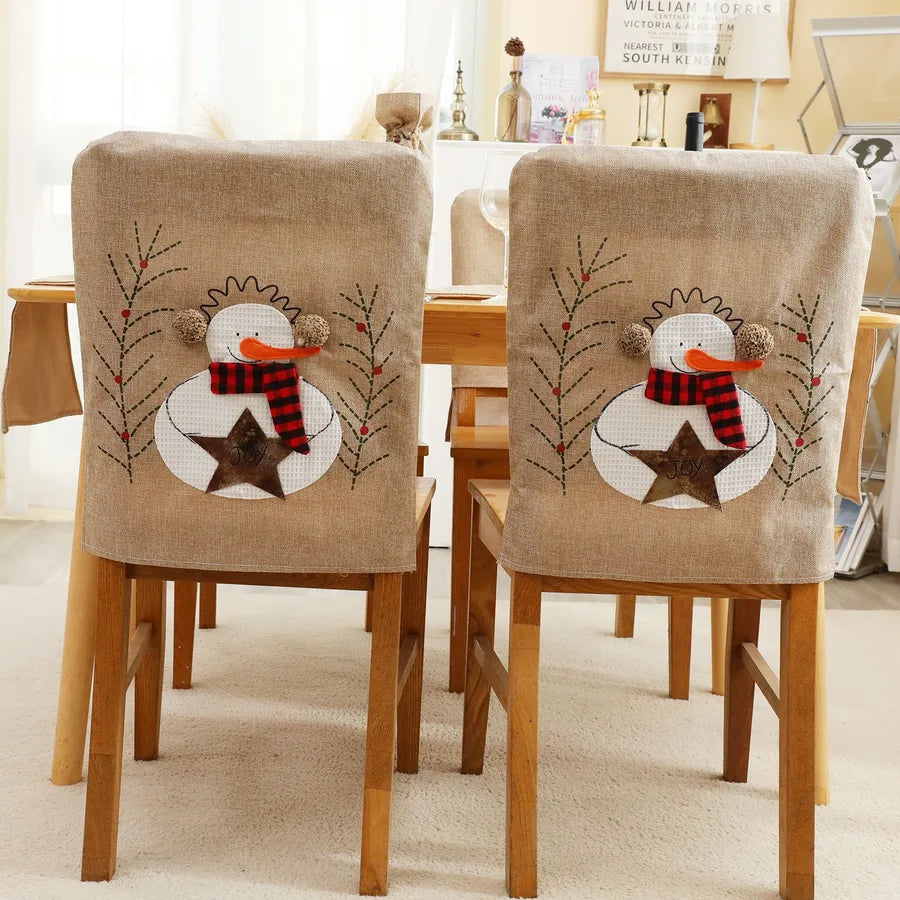 Christmas Snowman Party tablecloth Chair Cover