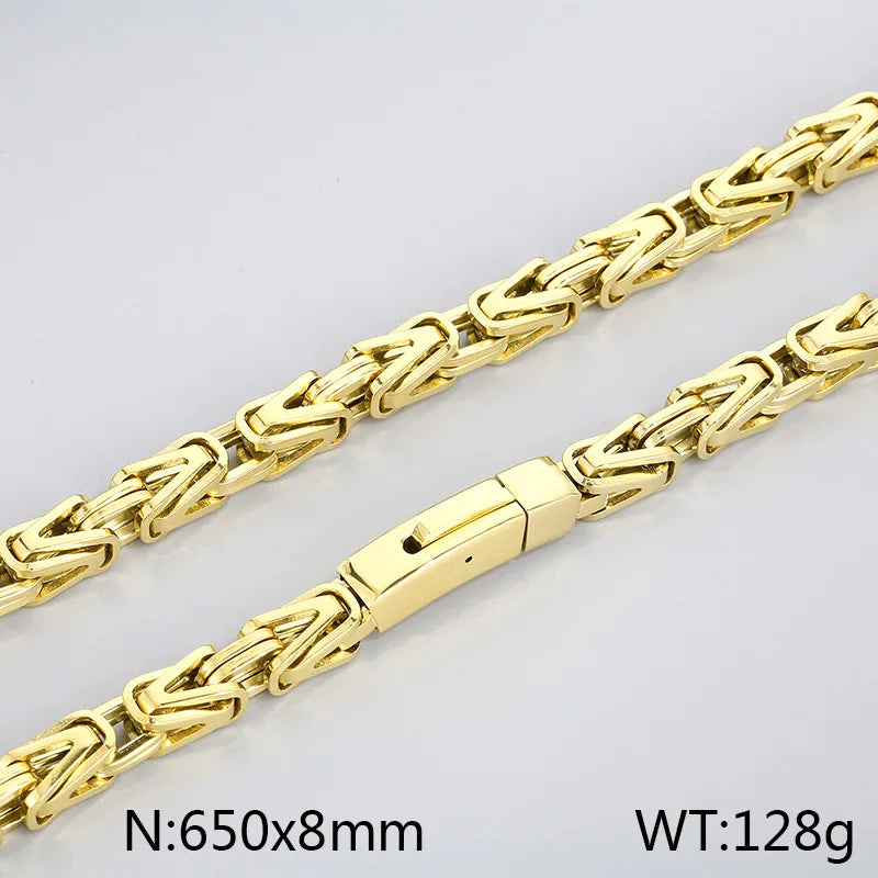 Wholesale Jewelry Hip-Hop Geometric 304 Stainless Steel 18K Gold Plated Necklace
