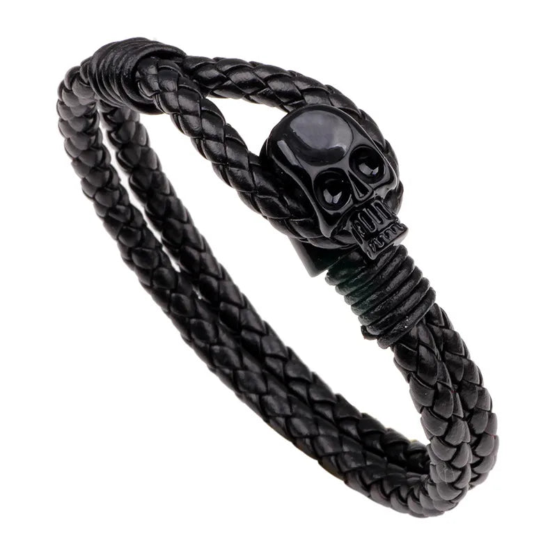 Fashion Skull Artificial Gemstones Halloween Men'S Bracelets