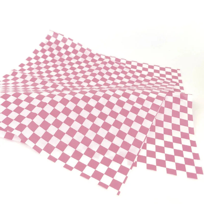 Factory Wholesale Plaid Printing Oil-proof Paper Hamburger Paper Bread Cushion Paper Dining Plate Cushion Paper Sandwich Wrapping Paper