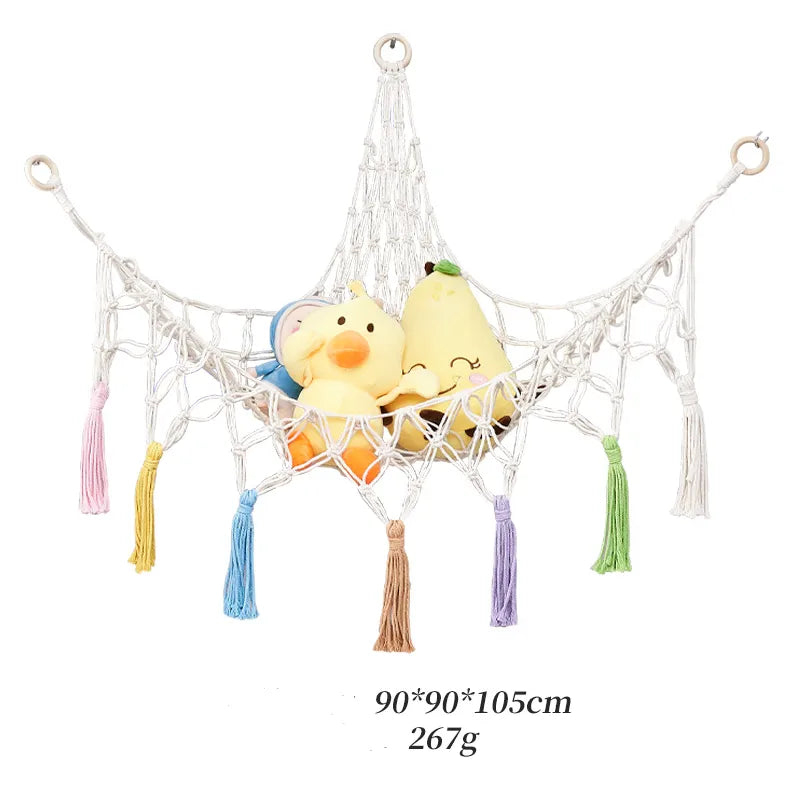 Cotton Rope Triangle Toy Net Pocket Hand-woven Children's Toy Storage Decorative Triangle Pocket Decorative Hanging Pocket