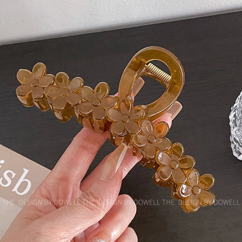 ig style flower resin hair claws