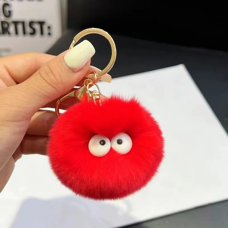 Cartoon Style Cartoon Imitate rex rabbit fur Bag Pendant Keychain