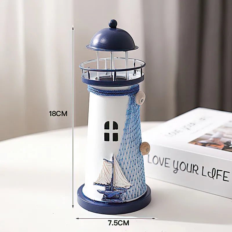 Marine Style Lighthouse Ship Bird Iron Ornaments Lighting Accessories