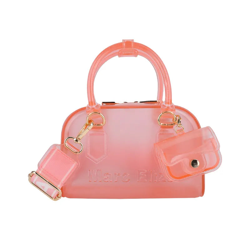 Bohao PVC  Jelly Bag Fashionable All-match Soft Handle Handbag Dirt-resistant and Easy-to-wash Summer Women's Crossbody Bag Customized