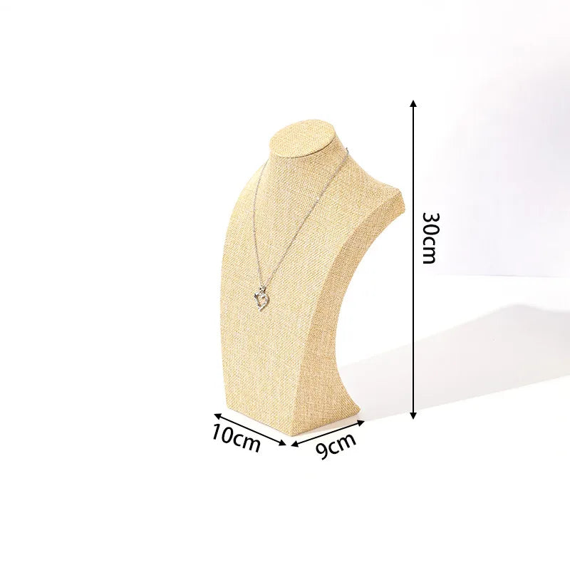 Velvet Necklace Display Stand Counter Top Jewelry Model Holder H-Shape Composite Paperboard And Velvet High-End Feel Stitching