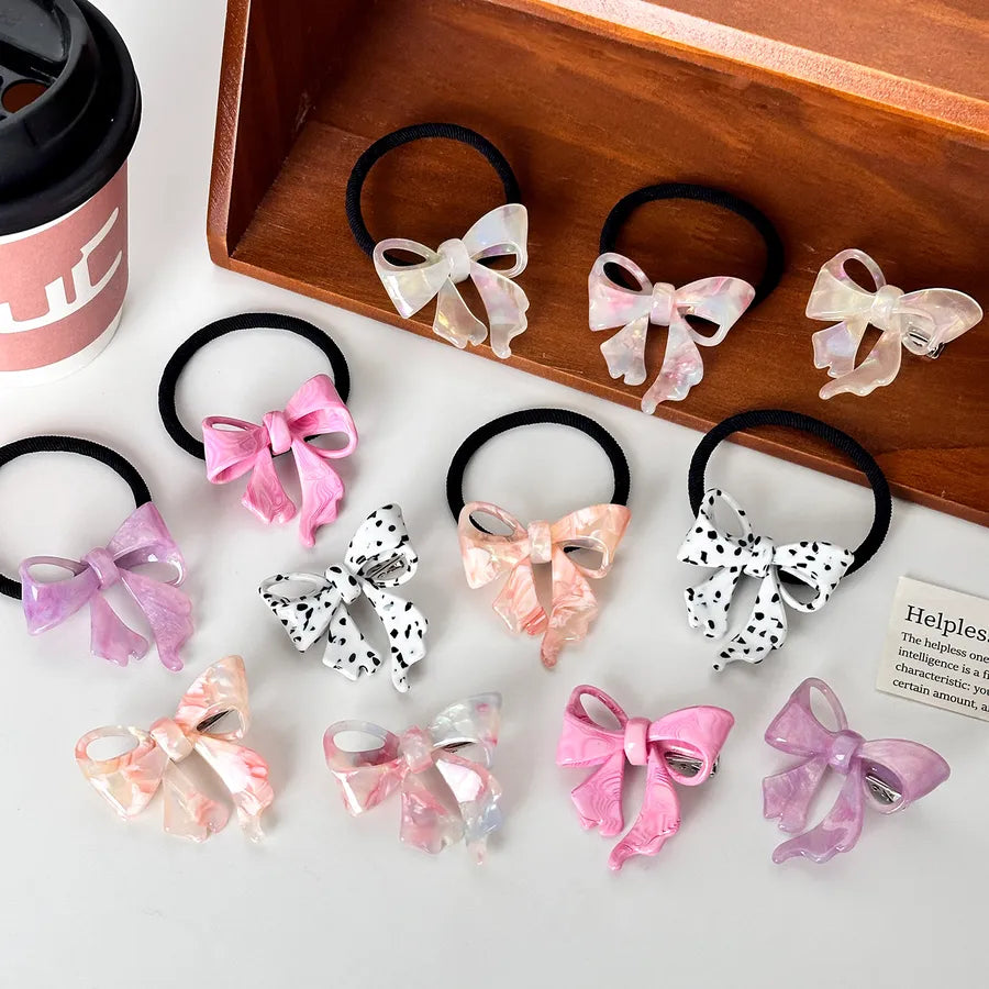 Sweet Versatile 3D Butterfly Knot Hair Clip High Ponytail Side Duckbill Clip Acetate Hair Accessories For Women Simple Style