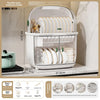 Golden Cat Kitchen Draining Cupboard with Lid for Bowl Box for Bowl and Dish Plate Chopsticks Tableware Household Storage Shelf Storage Box