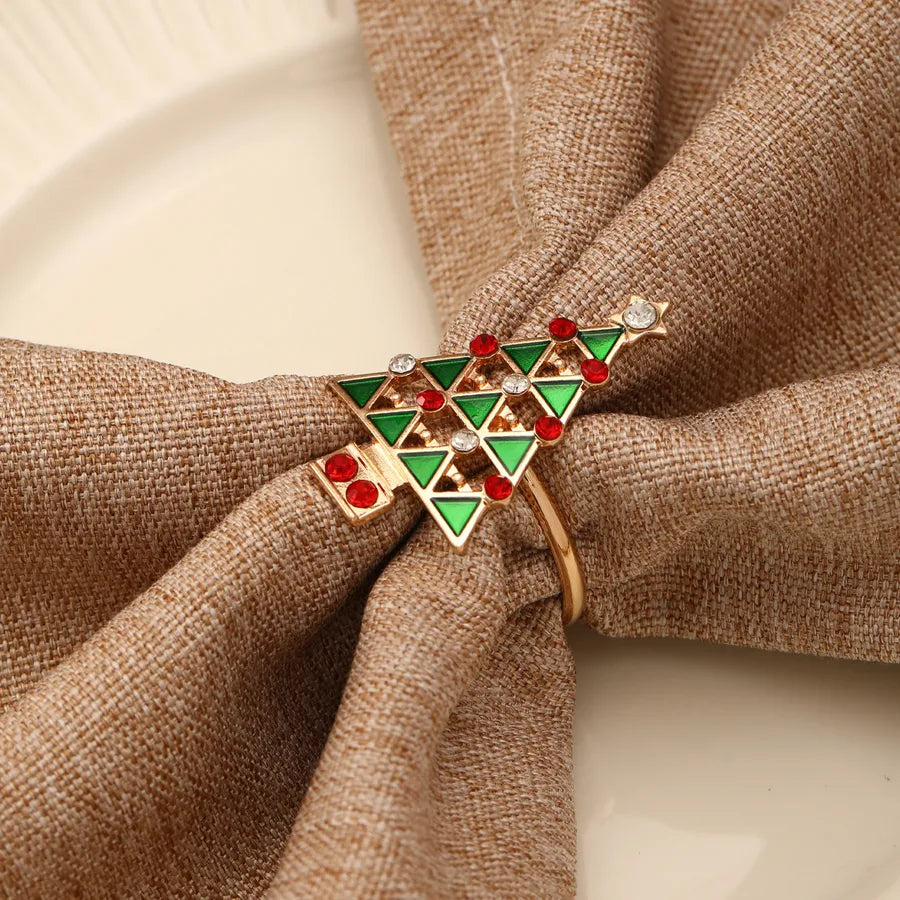 Christmas Casual Elegant Glam Christmas Tree Alloy napkin rings 1 Piece