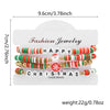 Handmade Christmas Themed Beaded Bracelet Set For Women Soft Clay Snowflake Letter Bracelets  Style