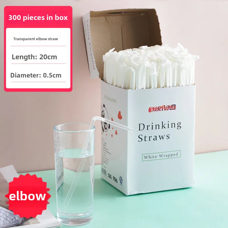 Straw Disposable Separately Packed Drink Straw Children Pregnant Women Postpartum Creative Color Straight Elbow Soybean Milk Straw