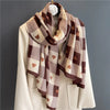 women's ig style lattice heart shape cotton and linen scarf