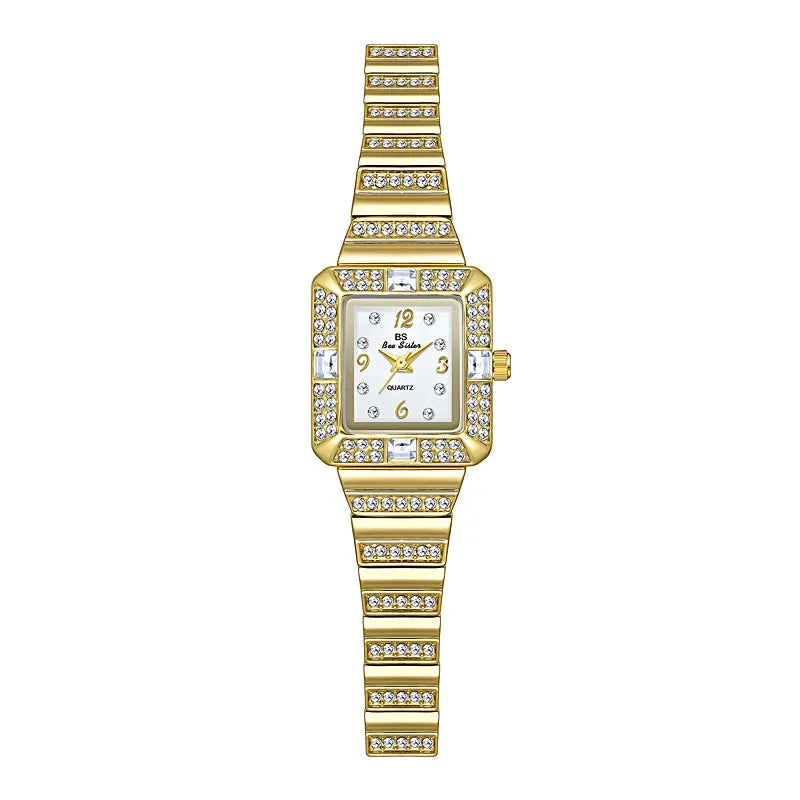 Classic Style Shiny Solid Color Jewelry Buckle Quartz Watch