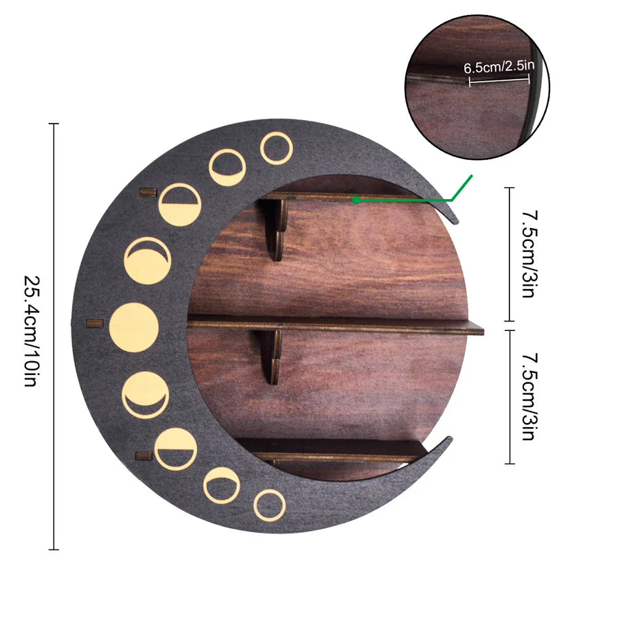 retro moon basswood storage rack 1 piece
