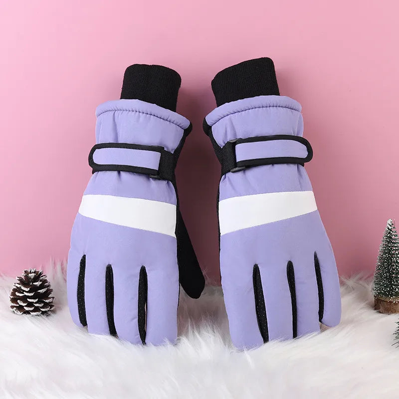 Women's Elegant Simple Style Solid Color Warm Gloves