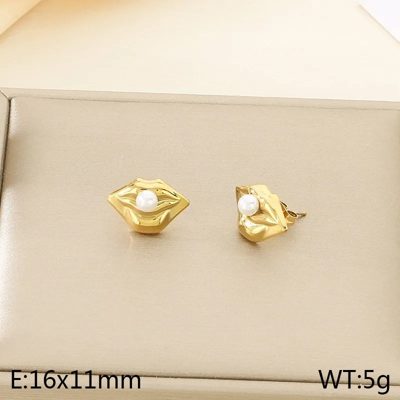 Korean Fashion Refined Grace Stainless Steel Bow Freshwater Pearl Earrings