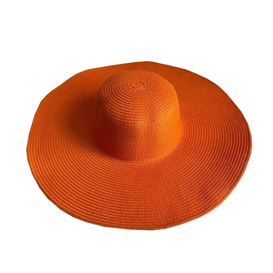 Women's Casual Style Basic Solid Color Big Eaves Straw Hat