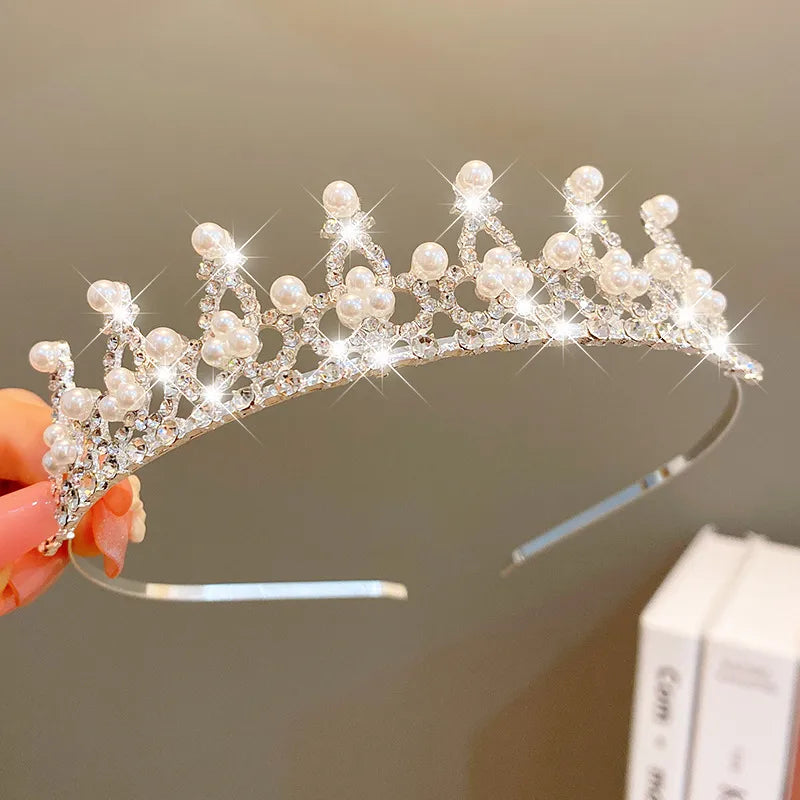 cute crown artificial crystal inlay artificial gemstones crown 1 piece