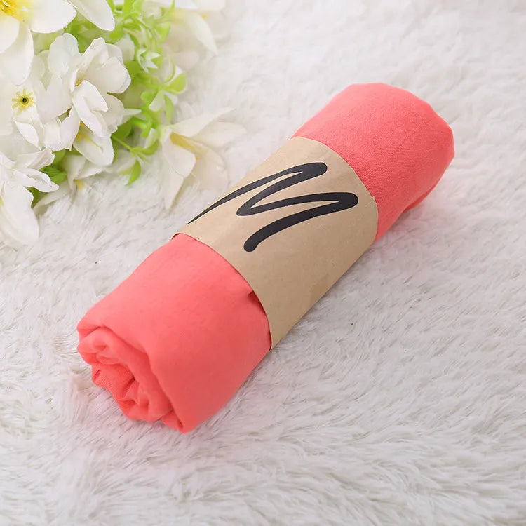 Unisex Simple Style Solid Color cotton and linen Scarf