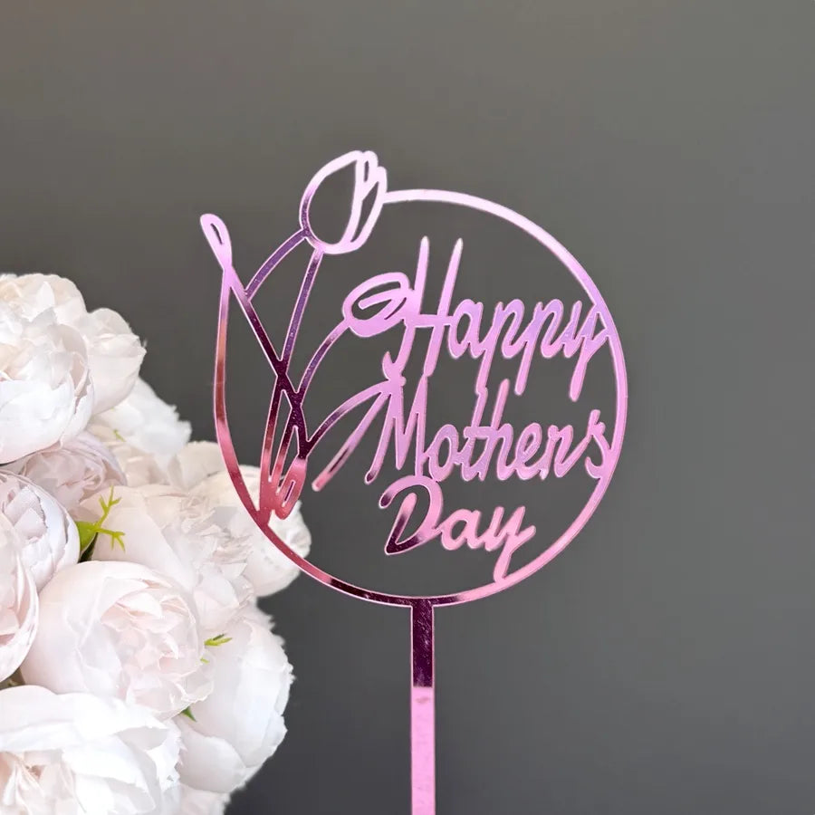 Mother'S Day Romantic Letter Flower Butterfly Acrylic Party Cake Decorating Supplies Party Supplies Cake Decorating Supplies 1 Piece