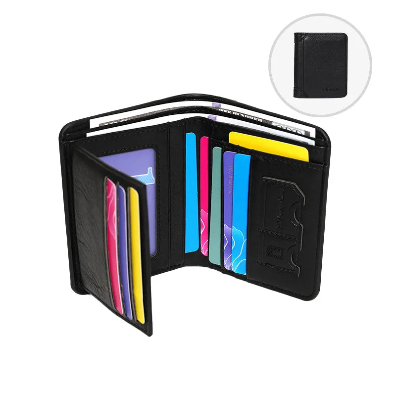 Men's Solid Color Pu Leather Folding Small Wallets