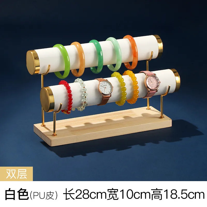 High-End Jewelry Display Stand Multi-Layer Bracelet Holder Watch Storage Rack Novelty Design Wooden Jewelry Accessory Showcase