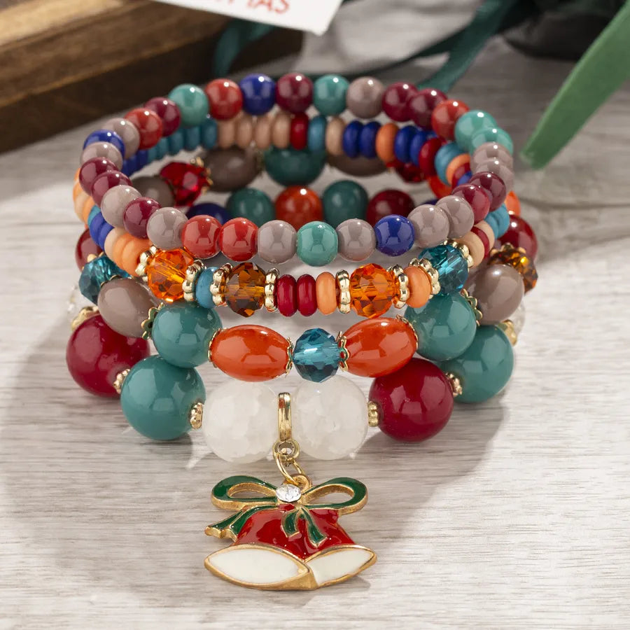 Christmas Gift Bohemian Multi-Layer Bead String Jewelry DIY Crystal String Beads Women's Christmas Bracelet