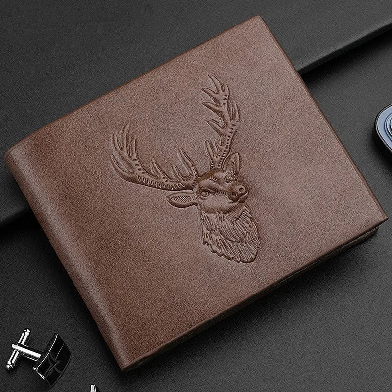 men's solid color pu leather open wallets