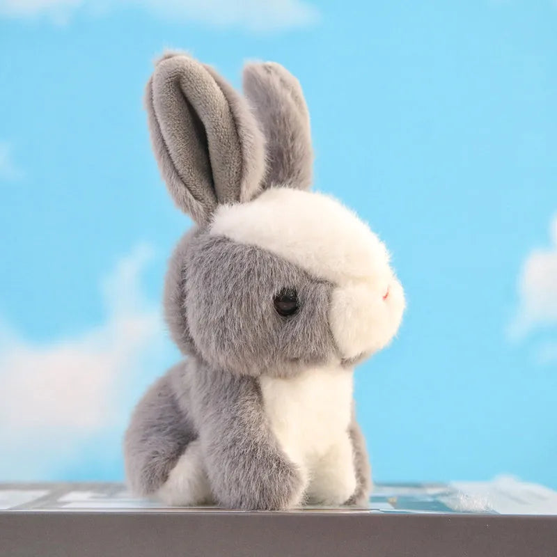 Simulation Bunny Plush Pendant Cute White Rabbit Doll Keychain Doll Backpack Hanging Gift for Women