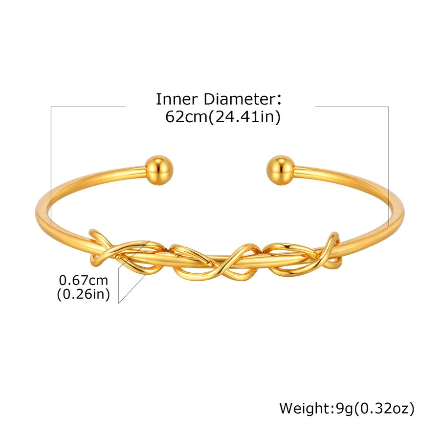 IG Style Casual Simple Style Geometric 201 Stainless Steel 18K Gold Plated Bangle In Bulk