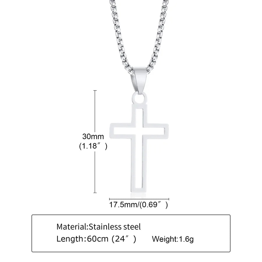 Wholesale Jewelry Religion Cross 304 Stainless Steel Pendant Necklace