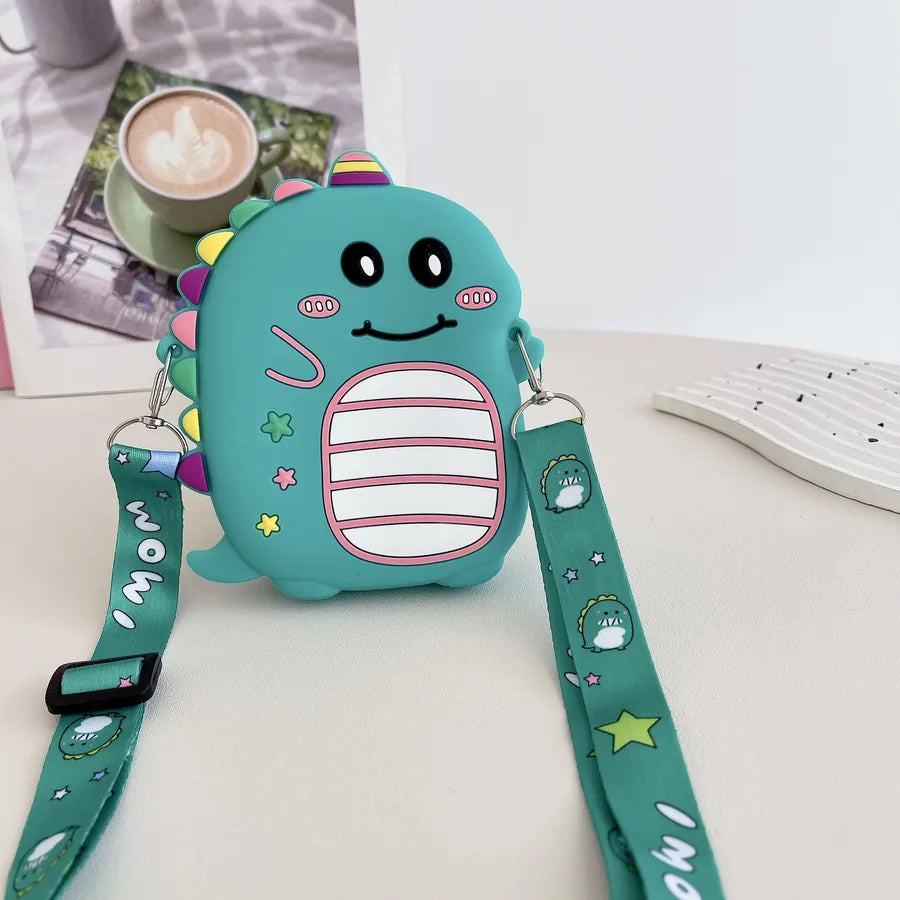 Internet Celebrant Mini New Cute Silicone Dinosaur Small Bag Women's Children's Shoulder Bag Crossbody Bag Mobile Phone Bag Coin Purse
