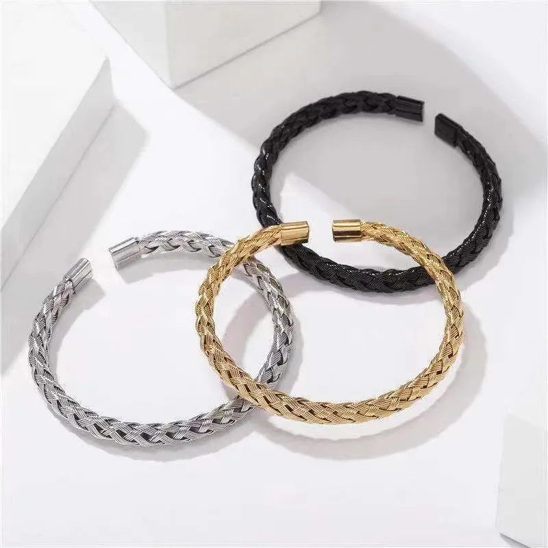 fashion twist stainless steel bangle 1 piece