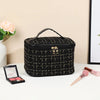 streetwear plaid canvas square makeup bags