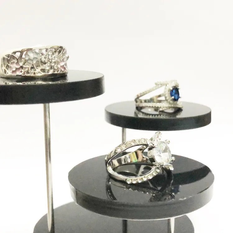 Hot acrylic ring jewelry display stand round jewelry rotating ring display stand exhibition stand